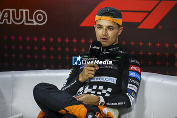 03/11/2024 - NORRIS Lando (gbr), McLaren F1 Team MCL38, portrait, press conference during the Formula 1 Grande Premio de Sao Paulo 2024, 21th round of the 2024 Formula One World Championship from November 1 to 3, 2024 on the Interlagos Circuit, in Sao Paulo, Brazil - F1 - SAO PAULO GRAND PRIX 2024 - FORMULA 1 - MOTORI