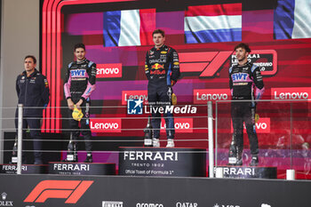 03/11/2024 - VERSTAPPEN Max (ned), Red Bull Racing RB20, OCON Esteban (fra), Alpine F1 Team A524, GASLY Pierre (fra), Alpine F1 Team A524, portrait, podium during the Formula 1 Grande Premio de Sao Paulo 2024, 21th round of the 2024 Formula One World Championship from November 1 to 3, 2024 on the Interlagos Circuit, in Sao Paulo, Brazil - F1 - SAO PAULO GRAND PRIX 2024 - FORMULA 1 - MOTORI