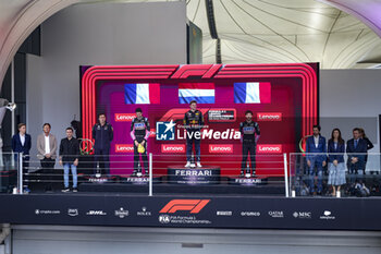 03/11/2024 - VERSTAPPEN Max (ned), Red Bull Racing RB20, OCON Esteban (fra), Alpine F1 Team A524, GASLY Pierre (fra), Alpine F1 Team A524, portrait, podium during the Formula 1 Grande Premio de Sao Paulo 2024, 21th round of the 2024 Formula One World Championship from November 1 to 3, 2024 on the Interlagos Circuit, in Sao Paulo, Brazil - F1 - SAO PAULO GRAND PRIX 2024 - FORMULA 1 - MOTORI