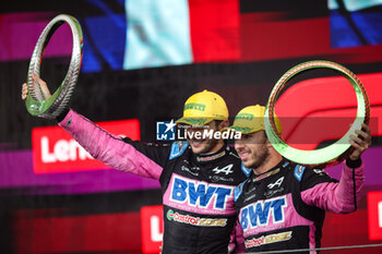 03/11/2024 - OCON Esteban (fra), Alpine F1 Team A524, portrait GASLY Pierre (fra), Alpine F1 Team A524, portrait podium trophy during the Formula 1 Grande Premio de Sao Paulo 2024, 21th round of the 2024 Formula One World Championship from November 1 to 3, 2024 on the Interlagos Circuit, in Sao Paulo, Brazil - F1 - SAO PAULO GRAND PRIX 2024 - FORMULA 1 - MOTORI