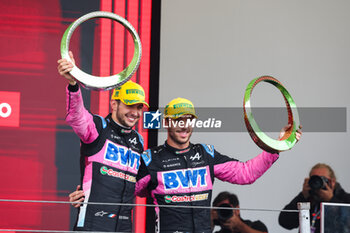 03/11/2024 - GASLY Pierre (fra), Alpine F1 Team A524, OCON Esteban (fra), Alpine F1 Team A524, portrait podium during the Formula 1 Grande Premio de Sao Paulo 2024, 21th round of the 2024 Formula One World Championship from November 1 to 3, 2024 on the Interlagos Circuit, in Sao Paulo, Brazil - F1 - SAO PAULO GRAND PRIX 2024 - FORMULA 1 - MOTORI