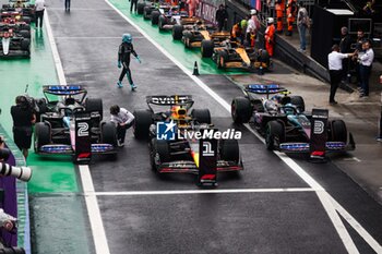 03/11/2024 - 01 VERSTAPPEN Max (nld), Red Bull Racing RB20, 31 OCON Esteban (fra), Alpine F1 Team A524, 10 GASLY Pierre (fra), Alpine F1 Team A524, parc ferme, during the Formula 1 Grande Premio de Sao Paulo 2024, 21th round of the 2024 Formula One World Championship from November 1 to 3, 2024 on the Interlagos Circuit, in Sao Paulo, Brazil - F1 - SAO PAULO GRAND PRIX 2024 - FORMULA 1 - MOTORI