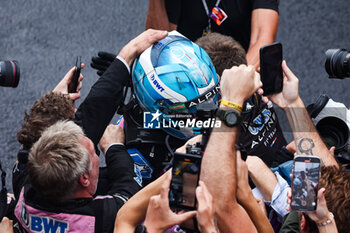 03/11/2024 - GASLY Pierre (fra), Alpine F1 Team A524, portrait celebrating podium during the Formula 1 Grande Premio de Sao Paulo 2024, 21th round of the 2024 Formula One World Championship from November 1 to 3, 2024 on the Interlagos Circuit, in Sao Paulo, Brazil - F1 - SAO PAULO GRAND PRIX 2024 - FORMULA 1 - MOTORI