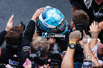 03/11/2024 - GASLY Pierre (fra), Alpine F1 Team A524, portrait celebrating podium during the Formula 1 Grande Premio de Sao Paulo 2024, 21th round of the 2024 Formula One World Championship from November 1 to 3, 2024 on the Interlagos Circuit, in Sao Paulo, Brazil - F1 - SAO PAULO GRAND PRIX 2024 - FORMULA 1 - MOTORI