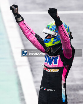 03/11/2024 - OCON Esteban (fra), Alpine F1 Team A524, portrait celebrating podium during the Formula 1 Grande Premio de Sao Paulo 2024, 21th round of the 2024 Formula One World Championship from November 1 to 3, 2024 on the Interlagos Circuit, in Sao Paulo, Brazil - F1 - SAO PAULO GRAND PRIX 2024 - FORMULA 1 - MOTORI