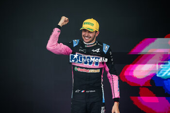 03/11/2024 - OCON Esteban (fra), Alpine F1 Team A524, portrait celebrating podium during the Formula 1 Grande Premio de Sao Paulo 2024, 21th round of the 2024 Formula One World Championship from November 1 to 3, 2024 on the Interlagos Circuit, in Sao Paulo, Brazil - F1 - SAO PAULO GRAND PRIX 2024 - FORMULA 1 - MOTORI