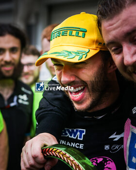 03/11/2024 - GASLY Pierre (fra), Alpine F1 Team A524, portrait celebration during the Formula 1 Grande Premio de Sao Paulo 2024, 21th round of the 2024 Formula One World Championship from November 1 to 3, 2024 on the Interlagos Circuit, in Sao Paulo, Brazil - F1 - SAO PAULO GRAND PRIX 2024 - FORMULA 1 - MOTORI