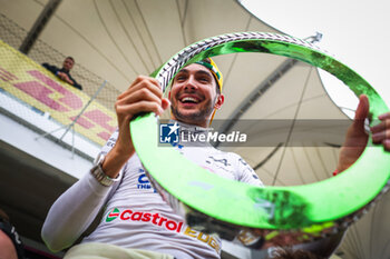 03/11/2024 - OCON Esteban (fra), Alpine F1 Team A524, portrait celebration during the Formula 1 Grande Premio de Sao Paulo 2024, 21th round of the 2024 Formula One World Championship from November 1 to 3, 2024 on the Interlagos Circuit, in Sao Paulo, Brazil - F1 - SAO PAULO GRAND PRIX 2024 - FORMULA 1 - MOTORI