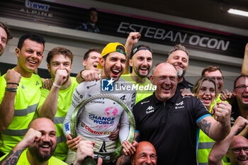 03/11/2024 - OCON Esteban (fra), Alpine F1 Team A524, portrait celebration during the Formula 1 Grande Premio de Sao Paulo 2024, 21th round of the 2024 Formula One World Championship from November 1 to 3, 2024 on the Interlagos Circuit, in Sao Paulo, Brazil - F1 - SAO PAULO GRAND PRIX 2024 - FORMULA 1 - MOTORI