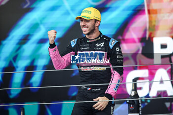 03/11/2024 - GASLY Pierre (fra), Alpine F1 Team A524, portrait celebrates the podium during the Formula 1 Grande Premio de Sao Paulo 2024, 21th round of the 2024 Formula One World Championship from November 1 to 3, 2024 on the Interlagos Circuit, in Sao Paulo, Brazil - F1 - SAO PAULO GRAND PRIX 2024 - FORMULA 1 - MOTORI