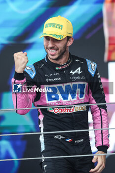 03/11/2024 - GASLY Pierre (fra), Alpine F1 Team A524, portrait celebrates the podium during the Formula 1 Grande Premio de Sao Paulo 2024, 21th round of the 2024 Formula One World Championship from November 1 to 3, 2024 on the Interlagos Circuit, in Sao Paulo, Brazil - F1 - SAO PAULO GRAND PRIX 2024 - FORMULA 1 - MOTORI