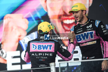 03/11/2024 - GASLY Pierre (fra), Alpine F1 Team A524, portrait OCON Esteban (fra), Alpine F1 Team A524, portrait podium during the Formula 1 Grande Premio de Sao Paulo 2024, 21th round of the 2024 Formula One World Championship from November 1 to 3, 2024 on the Interlagos Circuit, in Sao Paulo, Brazil - F1 - SAO PAULO GRAND PRIX 2024 - FORMULA 1 - MOTORI