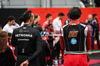 03/11/2024 - HAMILTON Lewis (gbr), Mercedes AMG F1 Team W15, portrait SAINZ Carlos (spa), Scuderia Ferrari SF-24, portrait during the Formula 1 Grande Premio de Sao Paulo 2024, 21th round of the 2024 Formula One World Championship from November 1 to 3, 2024 on the Interlagos Circuit, in Sao Paulo, Brazil - F1 - SAO PAULO GRAND PRIX 2024 - FORMULA 1 - MOTORI