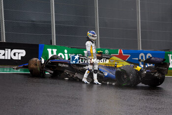 03/11/2024 - 43 COLAPINTO Franco (arg), Williams Racing FW46, action crash, accident, during the Formula 1 Grande Premio de Sao Paulo 2024, 21th round of the 2024 Formula One World Championship from November 1 to 3, 2024 on the Interlagos Circuit, in Sao Paulo, Brazil - F1 - SAO PAULO GRAND PRIX 2024 - FORMULA 1 - MOTORI