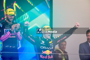 03/11/2024 - VERSTAPPEN Max (ned), Red Bull Racing RB20, portrait GASLY Pierre (fra), Alpine F1 Team A524, portrait podium during the Formula 1 Grande Premio de Sao Paulo 2024, 21th round of the 2024 Formula One World Championship from November 1 to 3, 2024 on the Interlagos Circuit, in Sao Paulo, Brazil - F1 - SAO PAULO GRAND PRIX 2024 - FORMULA 1 - MOTORI