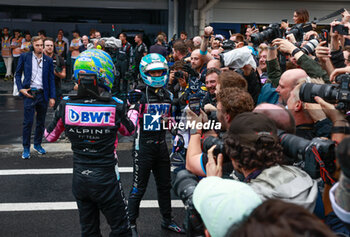 03/11/2024 - GASLY Pierre (fra), Alpine F1 Team A524, portrait OCON Esteban (fra), Alpine F1 Team A524, portrait celebration during the Formula 1 Grande Premio de Sao Paulo 2024, 21th round of the 2024 Formula One World Championship from November 1 to 3, 2024 on the Interlagos Circuit, in Sao Paulo, Brazil - F1 - SAO PAULO GRAND PRIX 2024 - FORMULA 1 - MOTORI