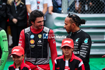 03/11/2024 - SAINZ Carlos (spa), Scuderia Ferrari SF-24, HAMILTON Lewis (gbr), Mercedes AMG F1 Team W15, portrait during the Formula 1 Grande Premio de Sao Paulo 2024, 21th round of the 2024 Formula One World Championship from November 1 to 3, 2024 on the Interlagos Circuit, in Sao Paulo, Brazil - F1 - SAO PAULO GRAND PRIX 2024 - FORMULA 1 - MOTORI