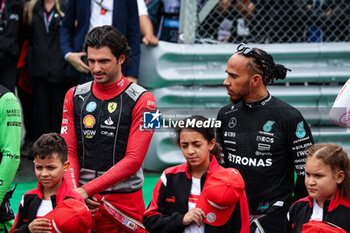 03/11/2024 - SAINZ Carlos (spa), Scuderia Ferrari SF-24, HAMILTON Lewis (gbr), Mercedes AMG F1 Team W15, portrait during the Formula 1 Grande Premio de Sao Paulo 2024, 21th round of the 2024 Formula One World Championship from November 1 to 3, 2024 on the Interlagos Circuit, in Sao Paulo, Brazil - F1 - SAO PAULO GRAND PRIX 2024 - FORMULA 1 - MOTORI