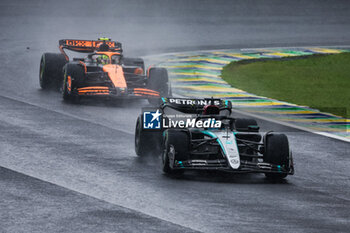 03/11/2024 - 63 RUSSELL George (gbr), Mercedes AMG F1 Team W15, 04 NORRIS Lando (gbr), McLaren F1 Team MCL38, action during the Formula 1 Grande Premio de Sao Paulo 2024, 21th round of the 2024 Formula One World Championship from November 1 to 3, 2024 on the Interlagos Circuit, in Sao Paulo, Brazil - F1 - SAO PAULO GRAND PRIX 2024 - FORMULA 1 - MOTORI