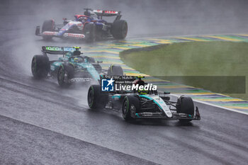 03/11/2024 - 44 HAMILTON Lewis (gbr), Mercedes AMG F1 Team W15, 14 ALONSO Fernando (spa), Aston Martin F1 Team AMR24, action during the Formula 1 Grande Premio de Sao Paulo 2024, 21th round of the 2024 Formula One World Championship from November 1 to 3, 2024 on the Interlagos Circuit, in Sao Paulo, Brazil - F1 - SAO PAULO GRAND PRIX 2024 - FORMULA 1 - MOTORI