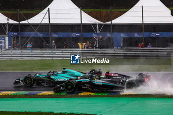 03/11/2024 - 14 ALONSO Fernando (spa), Aston Martin F1 Team AMR24, 44 HAMILTON Lewis (gbr), Mercedes AMG F1 Team W15, action during the Formula 1 Grande Premio de Sao Paulo 2024, 21th round of the 2024 Formula One World Championship from November 1 to 3, 2024 on the Interlagos Circuit, in Sao Paulo, Brazil - F1 - SAO PAULO GRAND PRIX 2024 - FORMULA 1 - MOTORI