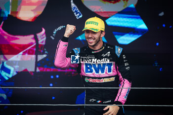 03/11/2024 - GASLY Pierre (fra), Alpine F1 Team A524, portrait celebrating podium during the Formula 1 Grande Premio de Sao Paulo 2024, 21th round of the 2024 Formula One World Championship from November 1 to 3, 2024 on the Interlagos Circuit, in Sao Paulo, Brazil - F1 - SAO PAULO GRAND PRIX 2024 - FORMULA 1 - MOTORI