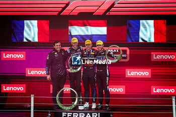 03/11/2024 - VERSTAPPEN Max (ned), Red Bull Racing RB20, OCON Esteban (fra), Alpine F1 Team A524, GASLY Pierre (fra), Alpine F1 Team A524, portrait podium during the Formula 1 Grande Premio de Sao Paulo 2024, 21th round of the 2024 Formula One World Championship from November 1 to 3, 2024 on the Interlagos Circuit, in Sao Paulo, Brazil - F1 - SAO PAULO GRAND PRIX 2024 - FORMULA 1 - MOTORI