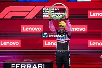 03/11/2024 - OCON Esteban (fra), Alpine F1 Team A524, portrait podium during the Formula 1 Grande Premio de Sao Paulo 2024, 21th round of the 2024 Formula One World Championship from November 1 to 3, 2024 on the Interlagos Circuit, in Sao Paulo, Brazil - F1 - SAO PAULO GRAND PRIX 2024 - FORMULA 1 - MOTORI