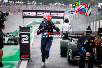 03/11/2024 - VERSTAPPEN Max (ned), Red Bull Racing RB20, portrait celebration during the Formula 1 Grande Premio de Sao Paulo 2024, 21th round of the 2024 Formula One World Championship from November 1 to 3, 2024 on the Interlagos Circuit, in Sao Paulo, Brazil - F1 - SAO PAULO GRAND PRIX 2024 - FORMULA 1 - MOTORI