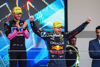 03/11/2024 - VERSTAPPEN Max (ned), Red Bull Racing RB20, portrait podium during the Formula 1 Grande Premio de Sao Paulo 2024, 21th round of the 2024 Formula One World Championship from November 1 to 3, 2024 on the Interlagos Circuit, in Sao Paulo, Brazil - F1 - SAO PAULO GRAND PRIX 2024 - FORMULA 1 - MOTORI