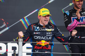 03/11/2024 - VERSTAPPEN Max (ned), Red Bull Racing RB20, portrait podium during the Formula 1 Grande Premio de Sao Paulo 2024, 21th round of the 2024 Formula One World Championship from November 1 to 3, 2024 on the Interlagos Circuit, in Sao Paulo, Brazil - F1 - SAO PAULO GRAND PRIX 2024 - FORMULA 1 - MOTORI