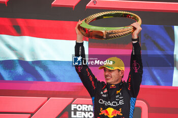 03/11/2024 - VERSTAPPEN Max (ned), Red Bull Racing RB20, portrait podium during the Formula 1 Grande Premio de Sao Paulo 2024, 21th round of the 2024 Formula One World Championship from November 1 to 3, 2024 on the Interlagos Circuit, in Sao Paulo, Brazil - F1 - SAO PAULO GRAND PRIX 2024 - FORMULA 1 - MOTORI