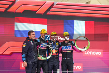 03/11/2024 - podium WACHE Pierre (fra), Technical Director of Red Bull Racing, OCON Esteban (fra), Alpine F1 Team A524, GASLY Pierre (fra), Alpine F1 Team A524, VERSTAPPEN Max (ned), Red Bull Racing RB20, portrait during the Formula 1 Grande Premio de Sao Paulo 2024, 21th round of the 2024 Formula One World Championship from November 1 to 3, 2024 on the Interlagos Circuit, in Sao Paulo, Brazil - F1 - SAO PAULO GRAND PRIX 2024 - FORMULA 1 - MOTORI