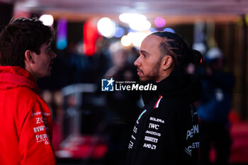 21/11/2024 - HAMILTON Lewis (gbr), Mercedes AMG F1 Team W15, portrait LECLERC Charles (mco), Scuderia Ferrari SF-24, portrait during the Formula 1 Heineken Silver Las Vegas Grand Prix 2024, 22th round of the 2024 Formula One World Championship from November 21 to 23, 2024 on the Las Vegas Strip Circuit, in Las Vegas, United States of America - F1 - LAS VEGAS GRAND PRIX 2024 - FORMULA 1 - MOTORI