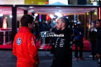 21/11/2024 - HAMILTON Lewis (gbr), Mercedes AMG F1 Team W15, portrait LECLERC Charles (mco), Scuderia Ferrari SF-24, portrait during the Formula 1 Heineken Silver Las Vegas Grand Prix 2024, 22th round of the 2024 Formula One World Championship from November 21 to 23, 2024 on the Las Vegas Strip Circuit, in Las Vegas, United States of America - F1 - LAS VEGAS GRAND PRIX 2024 - FORMULA 1 - MOTORI