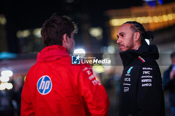 21/11/2024 - HAMILTON Lewis (gbr), Mercedes AMG F1 Team W15, LECLERC Charles (mco), Scuderia Ferrari SF-24, portrait during the Formula 1 Heineken Silver Las Vegas Grand Prix 2024, 22th round of the 2024 Formula One World Championship from November 21 to 23, 2024 on the Las Vegas Strip Circuit, in Las Vegas, United States of America - F1 - LAS VEGAS GRAND PRIX 2024 - FORMULA 1 - MOTORI