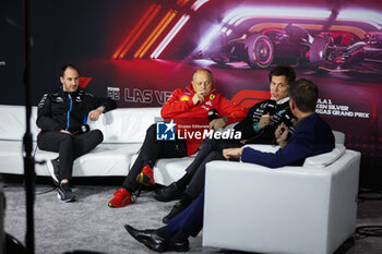 2024-11-22 - OAKES Oliver, Alpine F1 Team Principal, VASSEUR Frédéric (fra), Team Principal & General Manager of the Scuderia Ferrari, WOLFF Toto (aut), Team Principal & CEO of Mercedes AMG F1 Team, portrait press conference during the Formula 1 Heineken Silver Las Vegas Grand Prix 2024, 22th round of the 2024 Formula One World Championship from November 21 to 23, 2024 on the Las Vegas Strip Circuit, in Las Vegas, United States of America - F1 - LAS VEGAS GRAND PRIX 2024 - FORMULA 1 - MOTORS