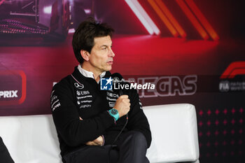 2024-11-22 - WOLFF Toto (aut), Team Principal & CEO of Mercedes AMG F1 Team, portrait press conference during the Formula 1 Heineken Silver Las Vegas Grand Prix 2024, 22th round of the 2024 Formula One World Championship from November 21 to 23, 2024 on the Las Vegas Strip Circuit, in Las Vegas, United States of America - F1 - LAS VEGAS GRAND PRIX 2024 - FORMULA 1 - MOTORS