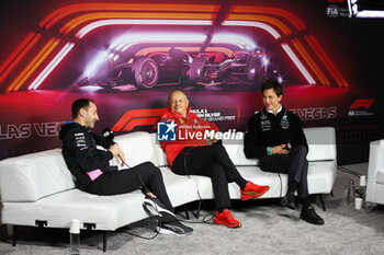 2024-11-22 - OAKES Oliver, Alpine F1 Team Principal, VASSEUR Frédéric (fra), Team Principal & General Manager of the Scuderia Ferrari, WOLFF Toto (aut), Team Principal & CEO of Mercedes AMG F1 Team, portrait press conference during the Formula 1 Heineken Silver Las Vegas Grand Prix 2024, 22th round of the 2024 Formula One World Championship from November 21 to 23, 2024 on the Las Vegas Strip Circuit, in Las Vegas, United States of America - F1 - LAS VEGAS GRAND PRIX 2024 - FORMULA 1 - MOTORS