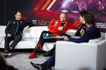 2024-11-22 - OAKES Oliver, Alpine F1 Team Principal, VASSEUR Frédéric (fra), Team Principal & General Manager of the Scuderia Ferrari, WOLFF Toto (aut), Team Principal & CEO of Mercedes AMG F1 Team, portrait press conference during the Formula 1 Heineken Silver Las Vegas Grand Prix 2024, 22th round of the 2024 Formula One World Championship from November 21 to 23, 2024 on the Las Vegas Strip Circuit, in Las Vegas, United States of America - F1 - LAS VEGAS GRAND PRIX 2024 - FORMULA 1 - MOTORS