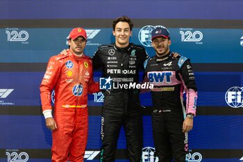 2024-11-23 - LECLERC Charles (mco), Scuderia Ferrari SF-24, portrait RUSSELL George (gbr), Mercedes AMG F1 Team W15, portrait GASLY Pierre (fra), Alpine F1 Team A524, portrait during the Formula 1 Heineken Silver Las Vegas Grand Prix 2024, 22th round of the 2024 Formula One World Championship from November 21 to 23, 2024 on the Las Vegas Strip Circuit, in Las Vegas, United States of America - F1 - LAS VEGAS GRAND PRIX 2024 - FORMULA 1 - MOTORS