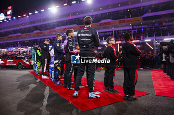 2024-11-24 - National anthem Ceremony, RUSSELL George (gbr), Mercedes AMG F1 Team W15, portrait during the Formula 1 Heineken Silver Las Vegas Grand Prix 2024, 22th round of the 2024 Formula One World Championship from November 21 to 23, 2024 on the Las Vegas Strip Circuit, in Las Vegas, United States of America - F1 - LAS VEGAS GRAND PRIX 2024 - FORMULA 1 - MOTORS