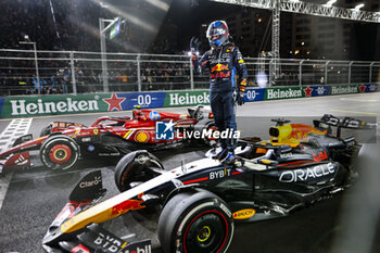 2024-11-24 - VERSTAPPEN Max (ned), Red Bull Racing RB20, portrait celebrates his 4th title during the Formula 1 Heineken Silver Las Vegas Grand Prix 2024, 22th round of the 2024 Formula One World Championship from November 21 to 23, 2024 on the Las Vegas Strip Circuit, in Las Vegas, United States of America - F1 - LAS VEGAS GRAND PRIX 2024 - FORMULA 1 - MOTORS