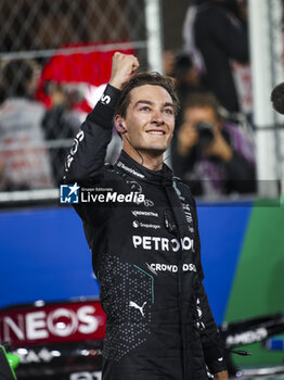 2024-11-24 - RUSSELL George (gbr), Mercedes AMG F1 Team W15, portrait celebrating his win during the Formula 1 Heineken Silver Las Vegas Grand Prix 2024, 22th round of the 2024 Formula One World Championship from November 21 to 23, 2024 on the Las Vegas Strip Circuit, in Las Vegas, United States of America - F1 - LAS VEGAS GRAND PRIX 2024 - FORMULA 1 - MOTORS