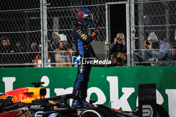 2024-11-24 - VERSTAPPEN Max (ned), Red Bull Racing RB20, portrait celebrates his 4th Formula One World Championship during the Formula 1 Heineken Silver Las Vegas Grand Prix 2024, 22th round of the 2024 Formula One World Championship from November 21 to 23, 2024 on the Las Vegas Strip Circuit, in Las Vegas, United States of America - F1 - LAS VEGAS GRAND PRIX 2024 - FORMULA 1 - MOTORS