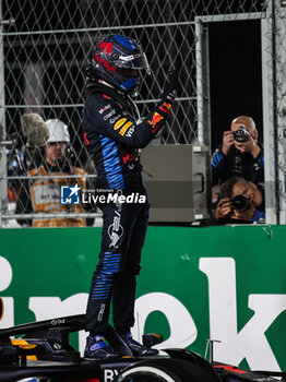 2024-11-24 - VERSTAPPEN Max (ned), Red Bull Racing RB20, portrait celebrates his 4th Formula One World Championship during the Formula 1 Heineken Silver Las Vegas Grand Prix 2024, 22th round of the 2024 Formula One World Championship from November 21 to 23, 2024 on the Las Vegas Strip Circuit, in Las Vegas, United States of America - F1 - LAS VEGAS GRAND PRIX 2024 - FORMULA 1 - MOTORS