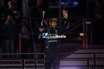 2024-11-24 - HAMILTON Lewis (gbr), Mercedes AMG F1 Team W15, portrait podium during the Formula 1 Heineken Silver Las Vegas Grand Prix 2024, 22th round of the 2024 Formula One World Championship from November 21 to 23, 2024 on the Las Vegas Strip Circuit, in Las Vegas, United States of America - F1 - LAS VEGAS GRAND PRIX 2024 - FORMULA 1 - MOTORS