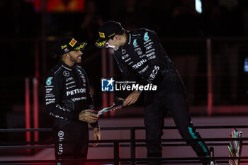 2024-11-24 - HAMILTON Lewis (gbr), Mercedes AMG F1 Team W15, portrait RUSSELL George (gbr), Mercedes AMG F1 Team W15, portrait podium during the Formula 1 Heineken Silver Las Vegas Grand Prix 2024, 22th round of the 2024 Formula One World Championship from November 21 to 23, 2024 on the Las Vegas Strip Circuit, in Las Vegas, United States of America - F1 - LAS VEGAS GRAND PRIX 2024 - FORMULA 1 - MOTORS