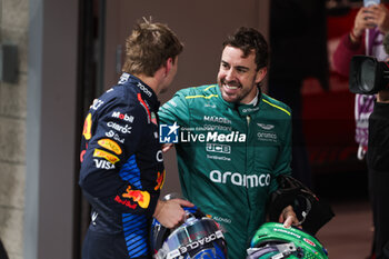 2024-11-24 - ALONSO Fernando (spa), Aston Martin F1 Team AMR24, VERSTAPPEN Max (ned), Red Bull Racing RB20, portrait during the Formula 1 Heineken Silver Las Vegas Grand Prix 2024, 22th round of the 2024 Formula One World Championship from November 21 to 23, 2024 on the Las Vegas Strip Circuit, in Las Vegas, United States of America - F1 - LAS VEGAS GRAND PRIX 2024 - FORMULA 1 - MOTORS