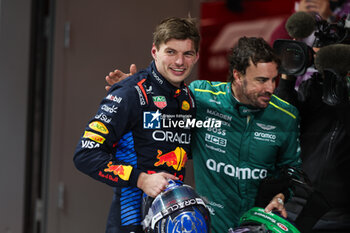 2024-11-24 - ALONSO Fernando (spa), Aston Martin F1 Team AMR24, VERSTAPPEN Max (ned), Red Bull Racing RB20, portrait during the Formula 1 Heineken Silver Las Vegas Grand Prix 2024, 22th round of the 2024 Formula One World Championship from November 21 to 23, 2024 on the Las Vegas Strip Circuit, in Las Vegas, United States of America - F1 - LAS VEGAS GRAND PRIX 2024 - FORMULA 1 - MOTORS